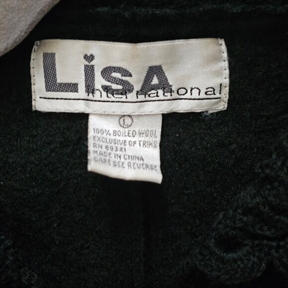 Lisa International 100% Wool Black jacket size L Gothic, Whimsical- Fairy - Picture 10 of 10
